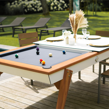 Billard Stella Millesime Outdoor Blanc 3 en 1 Table/billard/table de ping-pong