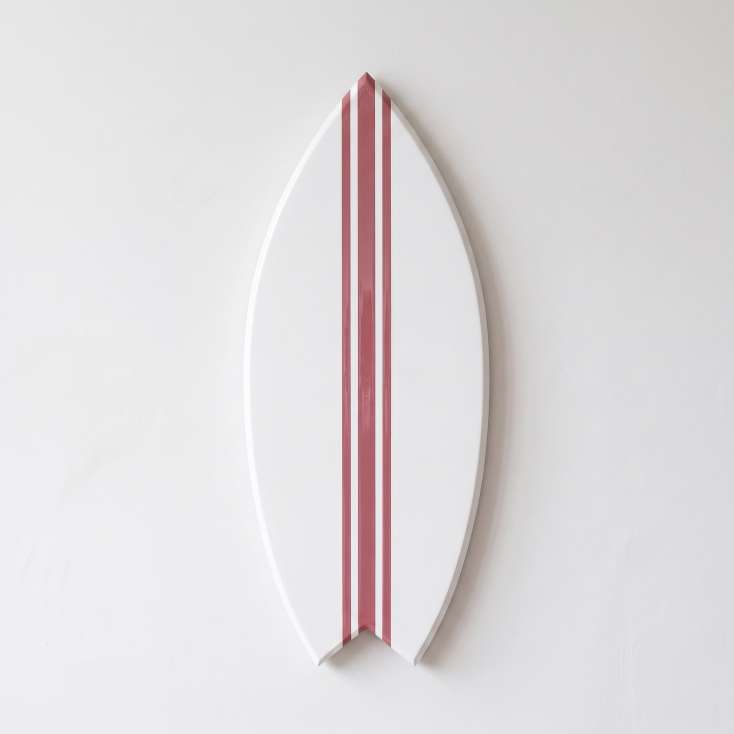 Planche de Surf déco - Base blanche, lignes roses