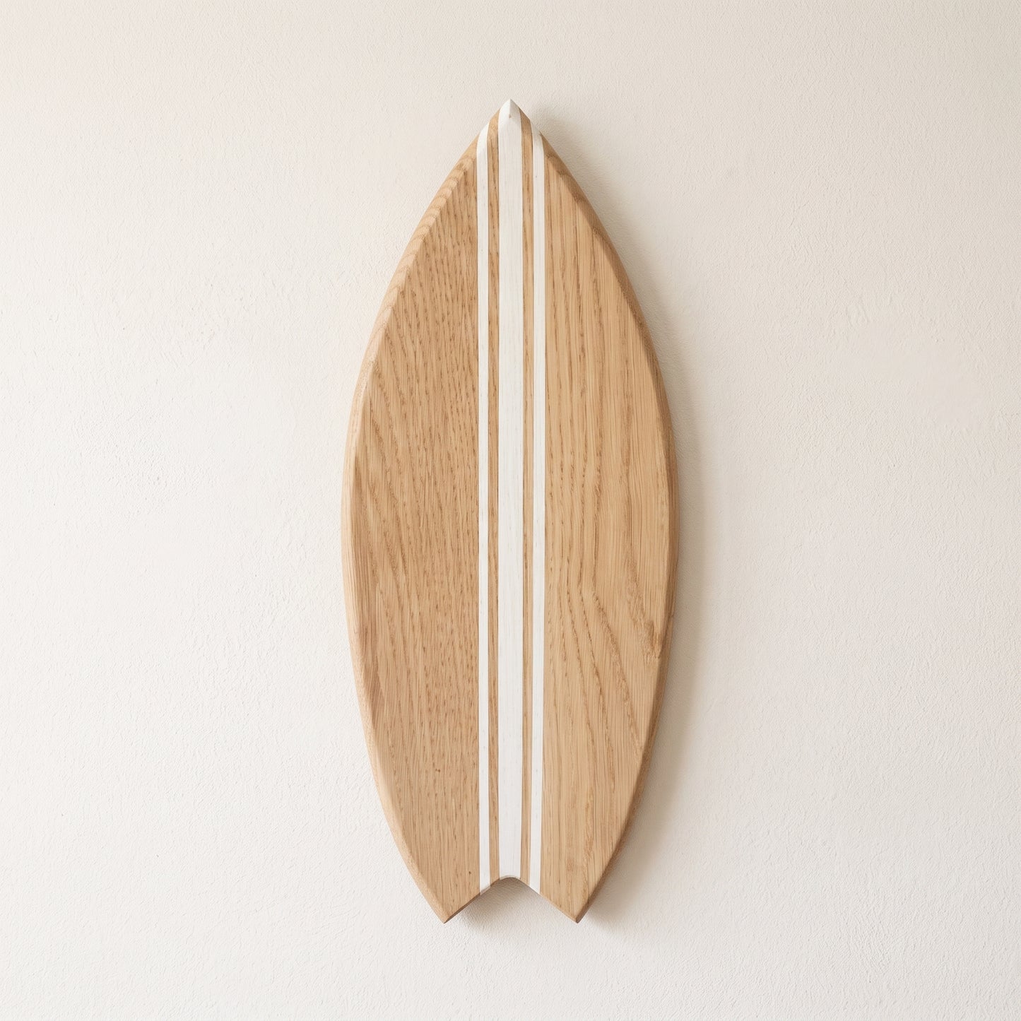 Planche de Surf déco - Base bois, lignes blanches