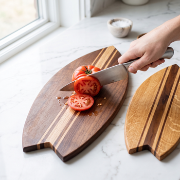 Duo planches à découper Surf Premium - Grande Base Noyer, Petite Base Bois