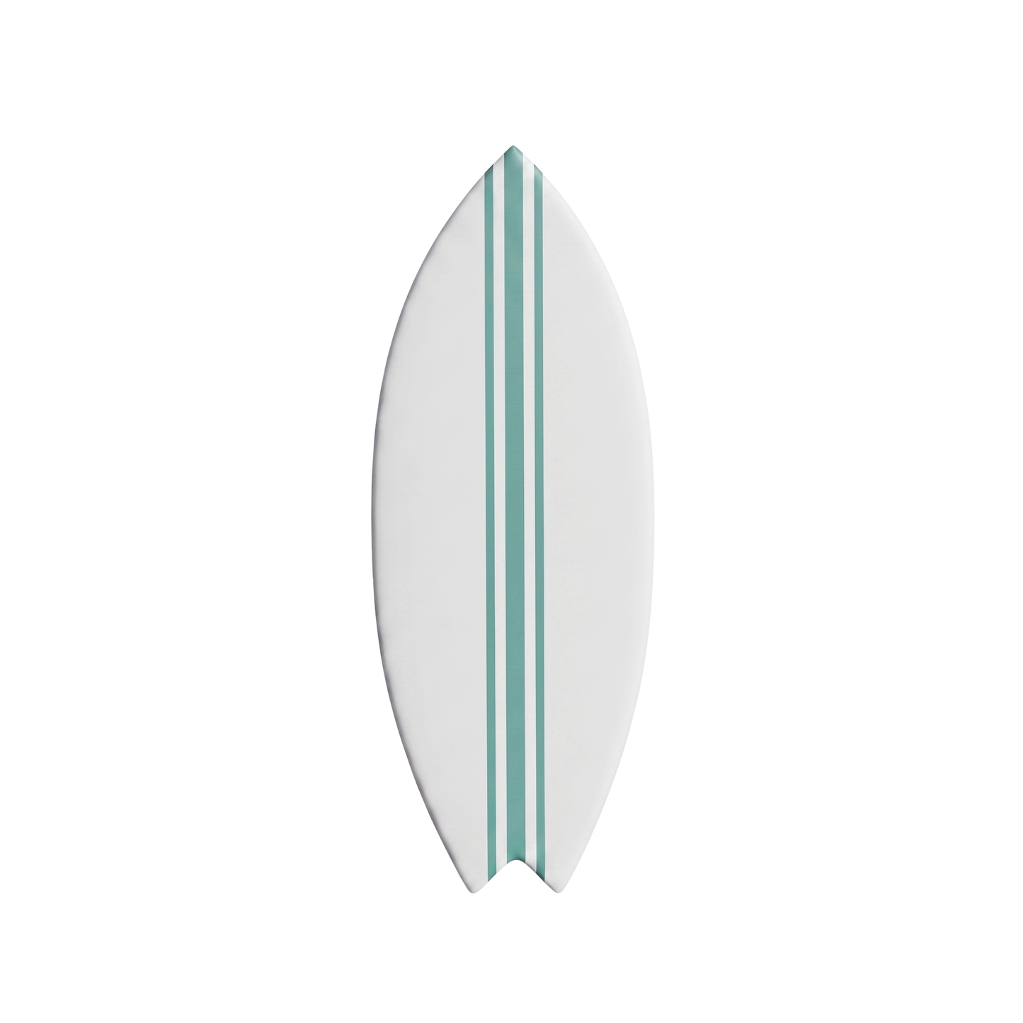 Planche de Surf déco - Base blanche, lignes vert jade