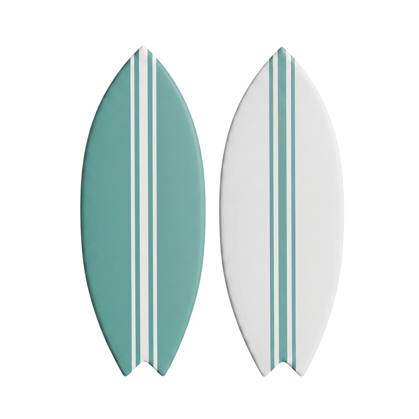 Duo Deko-Surfbretter Jadegrün - Größe M + L - Große Basis jadegrün, kleine Basis weiß