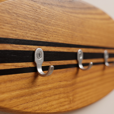 Porte-clés mural surf en bois - Thermoash Lignes Noires