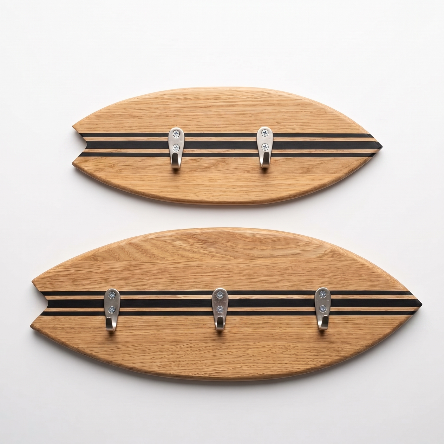 Porte-manteau mural Surf - Chêne Lignes Noires