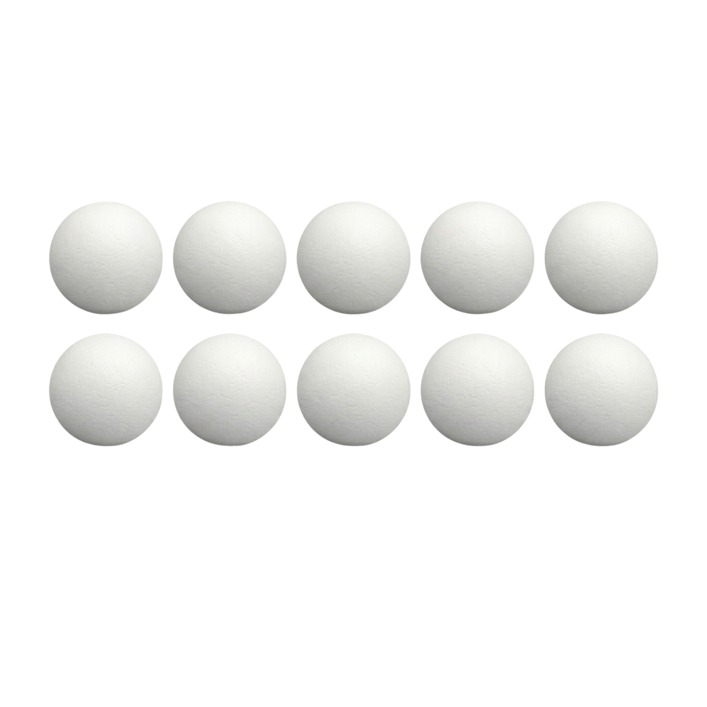 Lot de 10 balles de baby-foot en plastique blanc haute densité pour un jeu rapide, nerveux et des trajectoires précises.