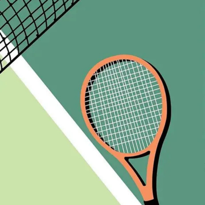 Affiche Raquette de Tennis Vintage | Poster Mural Sport Bohème Chic – Format 30x40 cm