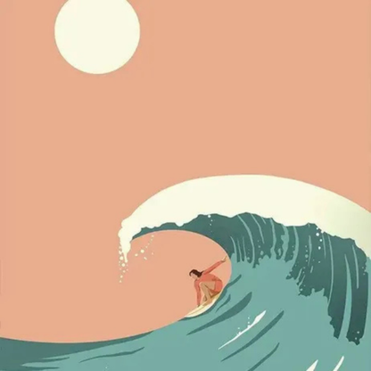 Affiche Surf Teahupoo | Poster Mural Sport Voyage Polynésie – Format 30x40 cm
