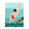 Affiche Nageuse | Poster Mural Natation Passion Sport – Format 30x40 cm