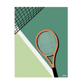 Affiche Raquette de Tennis Vintage | Poster Mural Sport Bohème Chic – Format 30x40 cm