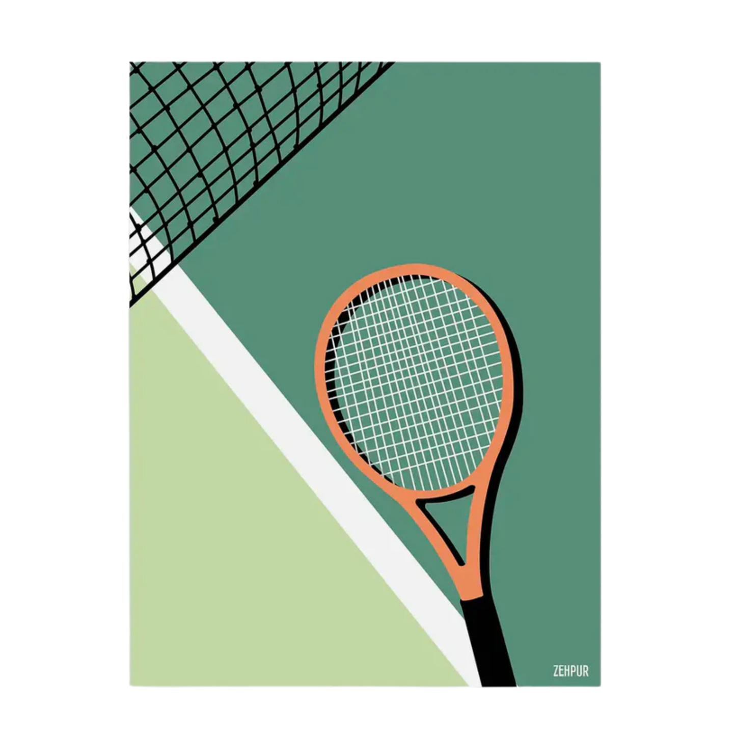 Affiche Raquette de Tennis Vintage | Poster Mural Sport Bohème Chic – Format 30x40 cm
