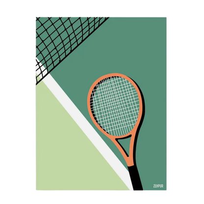 Affiche Raquette de Tennis Vintage | Poster Mural Sport Bohème Chic – Format 30x40 cm