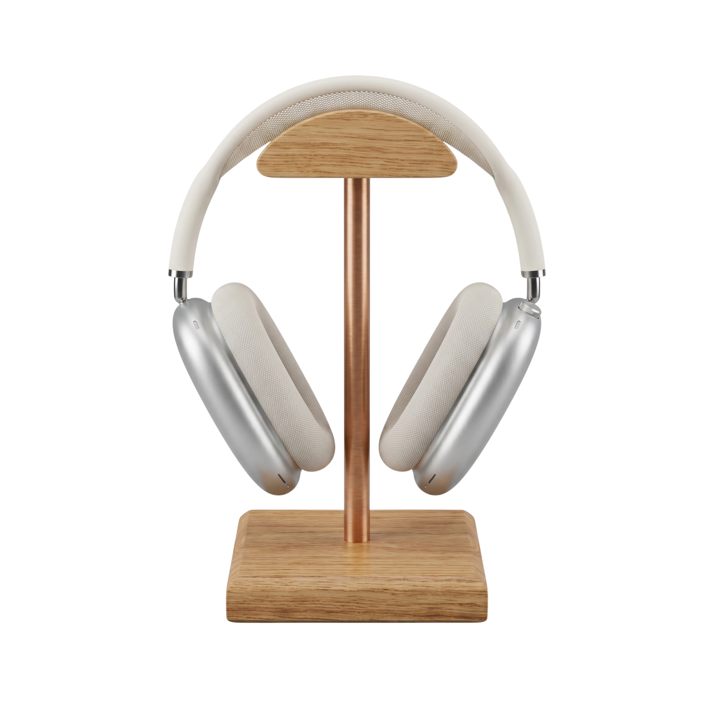 Porte-Casque Audio en Chêne Massif et Acier – Le Classique