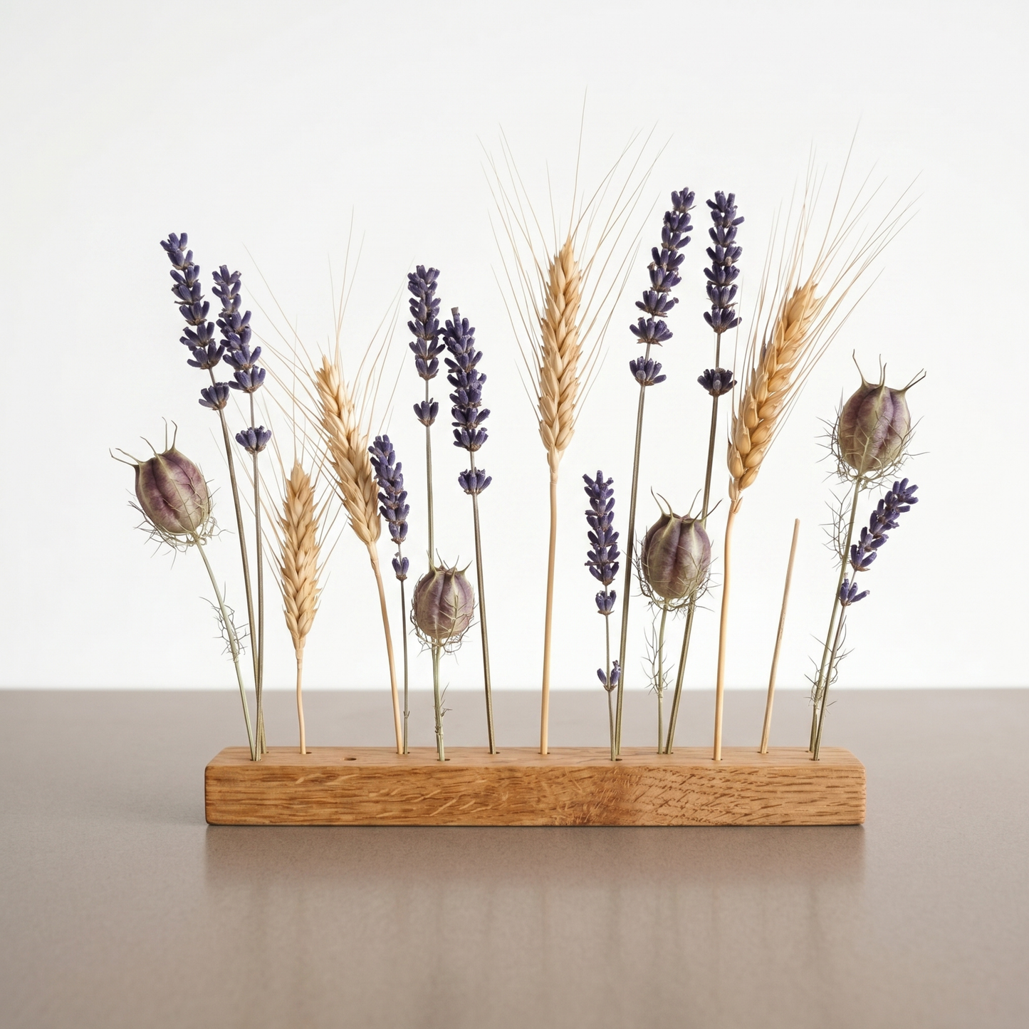Présentoir Fleurs Séchées Fait Main – Pique-Fleurs en Chêne Massif