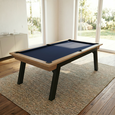 Billard Américain Stella Scipion 2m10 Pieds Noirs – Chêne massif & acier, convertible table & ping-pong