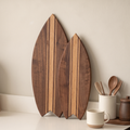 Duo planches à découper Surf premium - Base Noyer, lignes Chêne