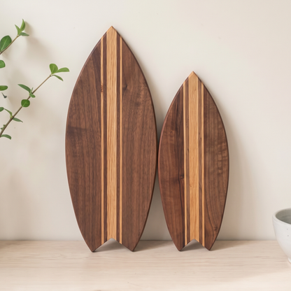 Duo planches à découper premium - Base Chêne, Lignes Noyer