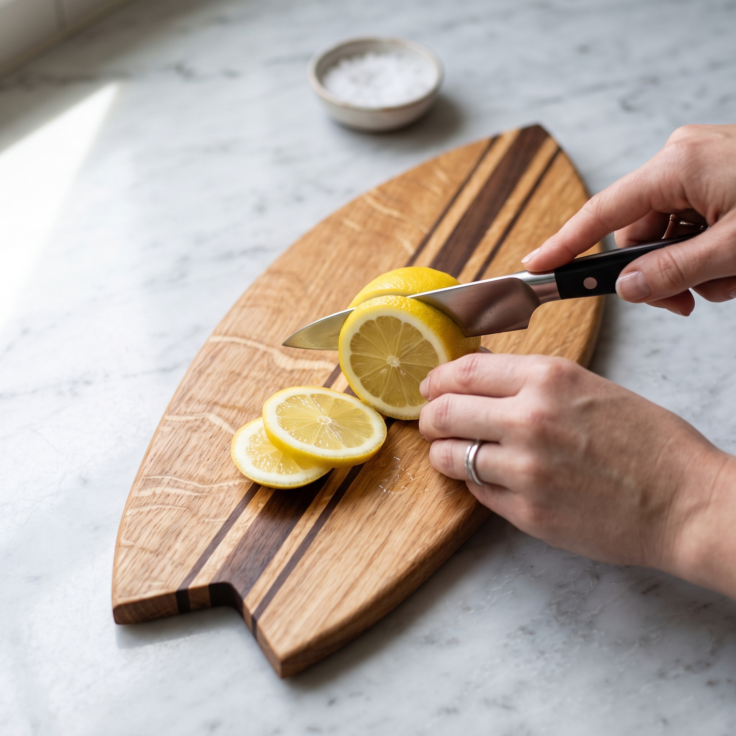 Duo planches à découper Surf Premium - Grande Base Bois, Petite Base Noyer