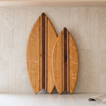 Duo planches à découper premium - Base Chêne, Lignes Noyer