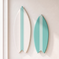 Duo Planches Surf Déco Vert Jade - Taille M + L - Grande base blanche , petite base vert jade