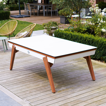 Table extérieur Blanc Stella Millésime Outdoor convertible billard & ping-pong