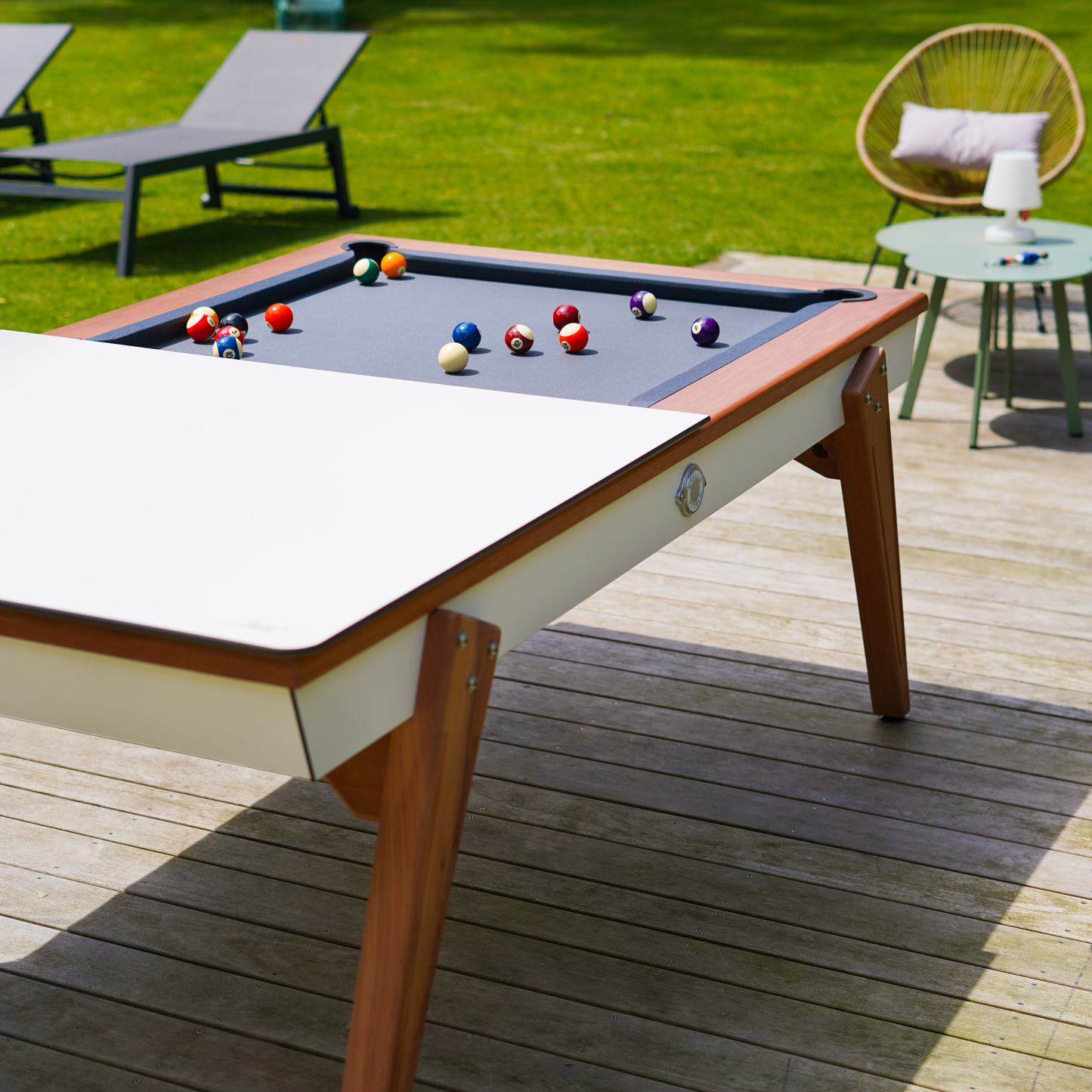 Billard Stella Millesime Outdoor Blanc 3 en 1 Table/  Ping-Pong