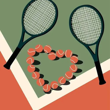 Affiche "Tennis, mon amour" Coloris Vert | Poster Mural Sport – Format 30x40 cm