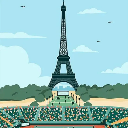 Affiche Beach Volley Paris | Poster Mural Passion Sport – Format 30x40 cm