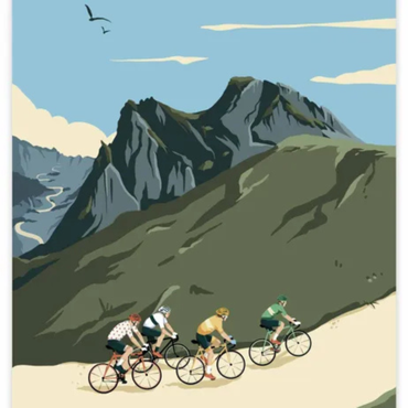 Affiche Cyclisme | Poster Mural Déco Vélo Tour de France – Format 30x40 cm