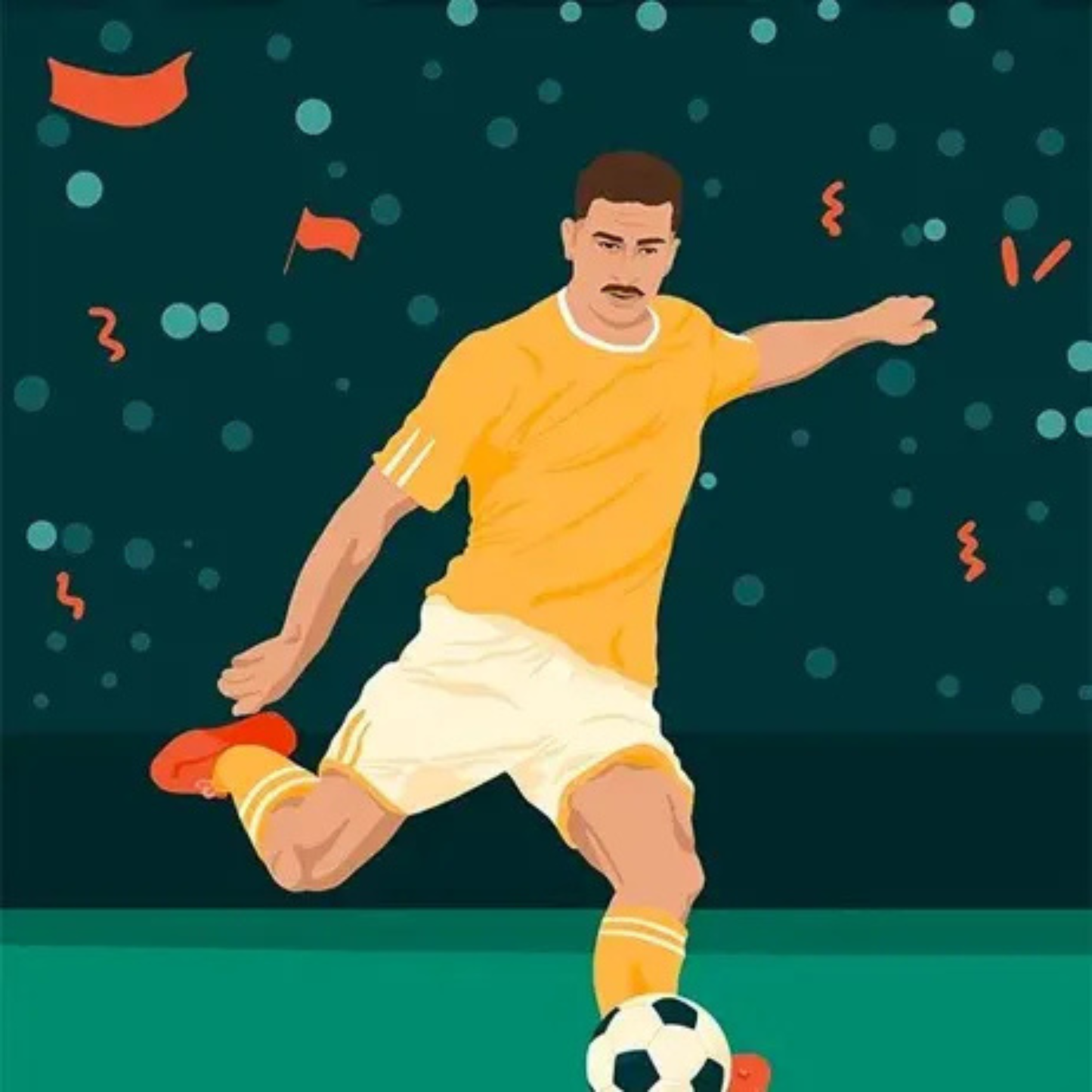 Affiche Joueur de Foot | Poster Mural Sport Football – Format 30x40 cm