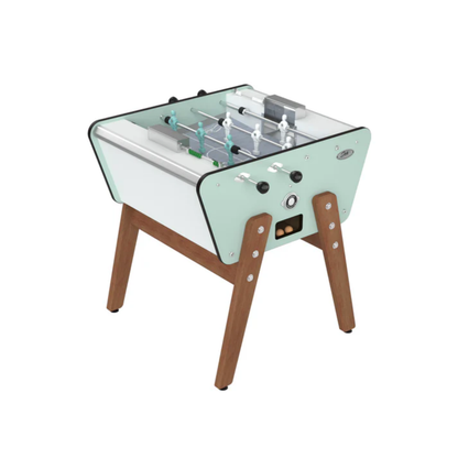 Baby-foot 2 joueurs Stella Toi & Moi Outdoor vert eucalyptus, un format compact et design pour les jardins et balcons.