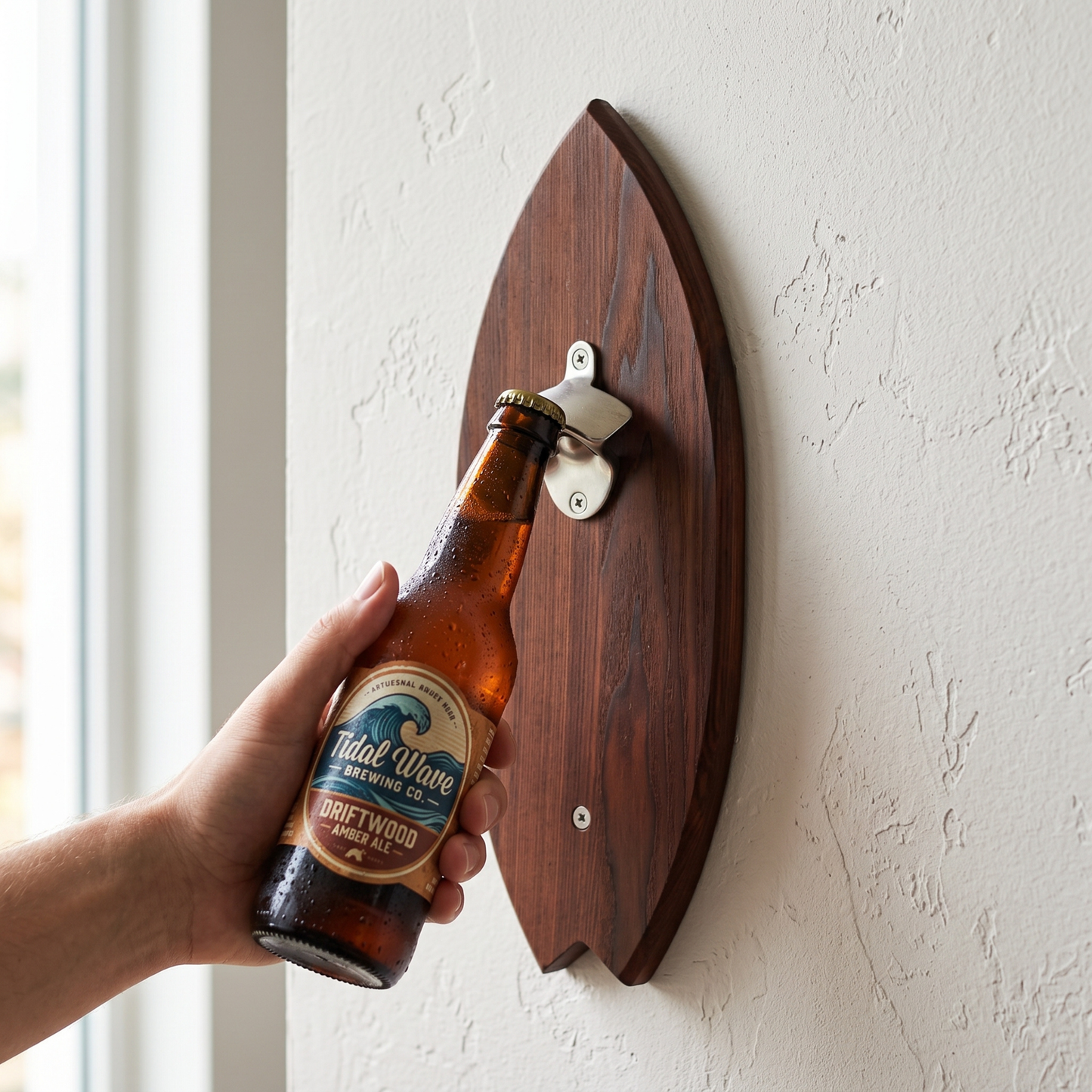Décapsuleur Mural Surf en Bois - Thermoash