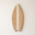 Planche de Surf déco - Base bois, lignes blanches
