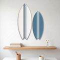 Pair of Decorative Surfboards High Tide - Sizes M + L - Large white base, small high tide base