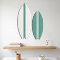 Set of Decorative Surfboards, Jade Green - Sizes M + L - Large base white, small base jade green