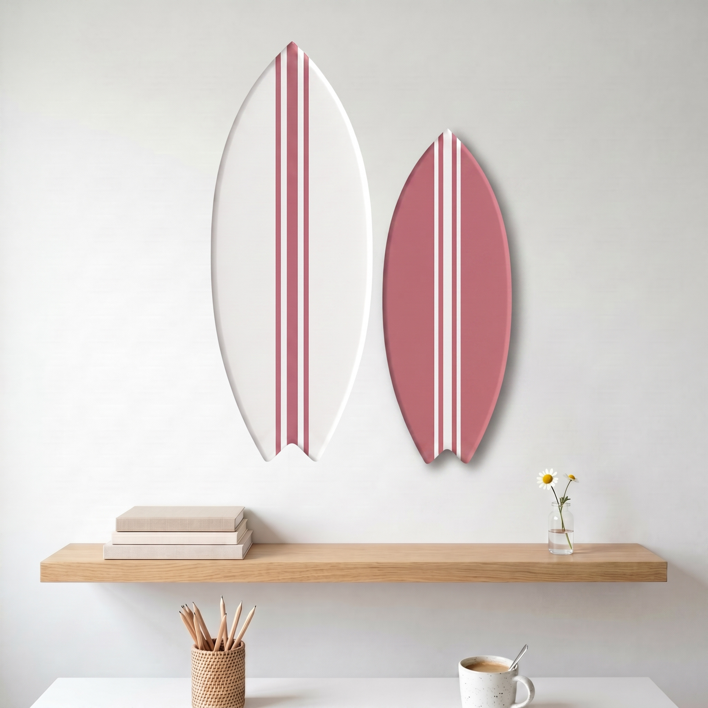 Two pink decorative surfboards - Size M