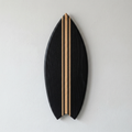 Planche de Surf déco - Base noire, lignes bois