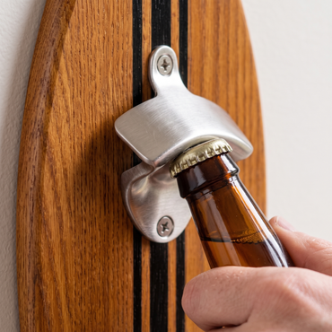 Décapsuleur Mural Surf en Bois - Thermoash Lignes noires