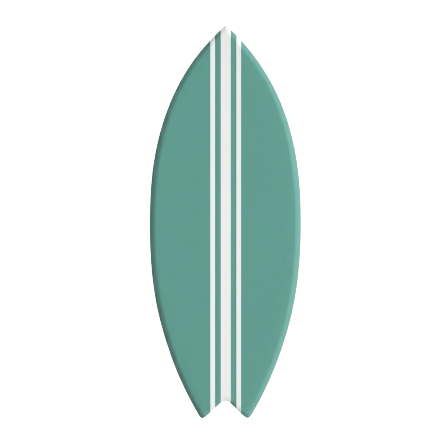 Deko-Surfbrett - Weiße Basis, jadegrüne Linien