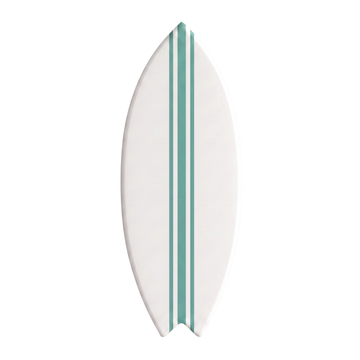 Base blanche, lignes vert jade