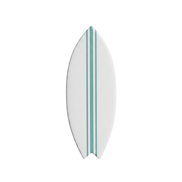 Base blanche, lignes vert jade
