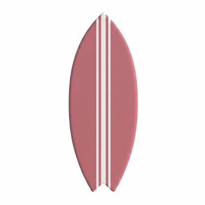 Deko-Surfbrett - Rosa Basis, weiße Linien