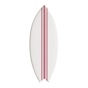Deko-Surfbrett - Weiße Basis, rosa Linien