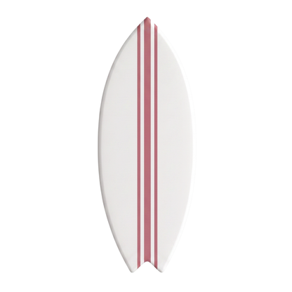 Deko-Surfbrett - Rosa Basis, weiße Linien