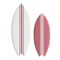 Duo Deko-Surfbretter Rosa – Größe M + L – Großer weißer Sockel, kleiner rosa Sockel
