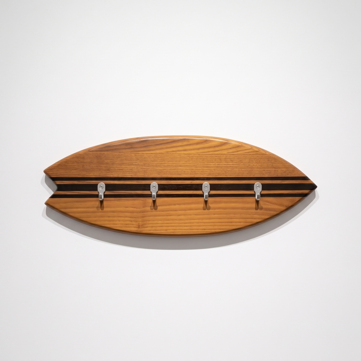 Porte-clés mural surf en bois - Thermoash Lignes Noires
