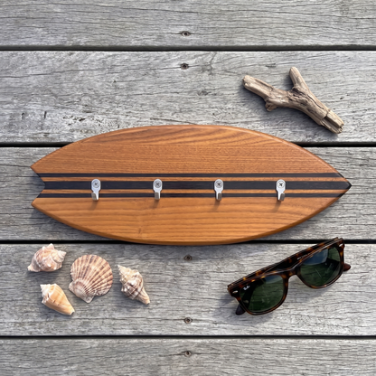 Porte-clés mural surf en bois - Thermoash Lignes Noires