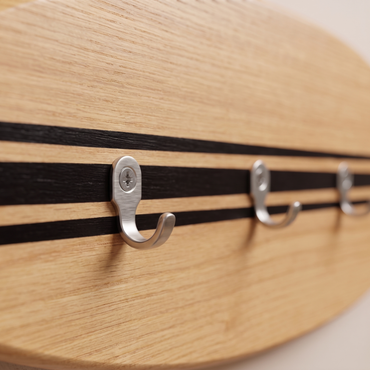 Porte-clés mural surf en bois - Chêne Lignes Noires