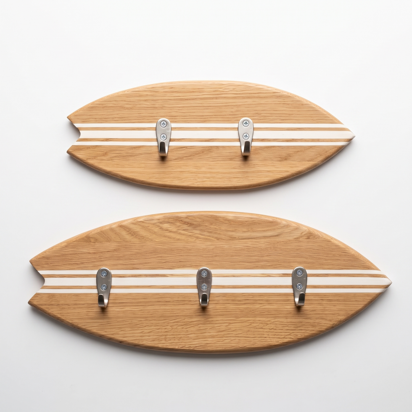 Porte-manteau mural Surf - Chêne Lignes Blanches
