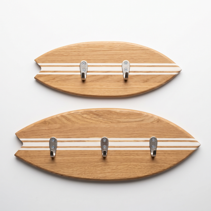 Porte-manteau mural Surf - Chêne Lignes Blanches