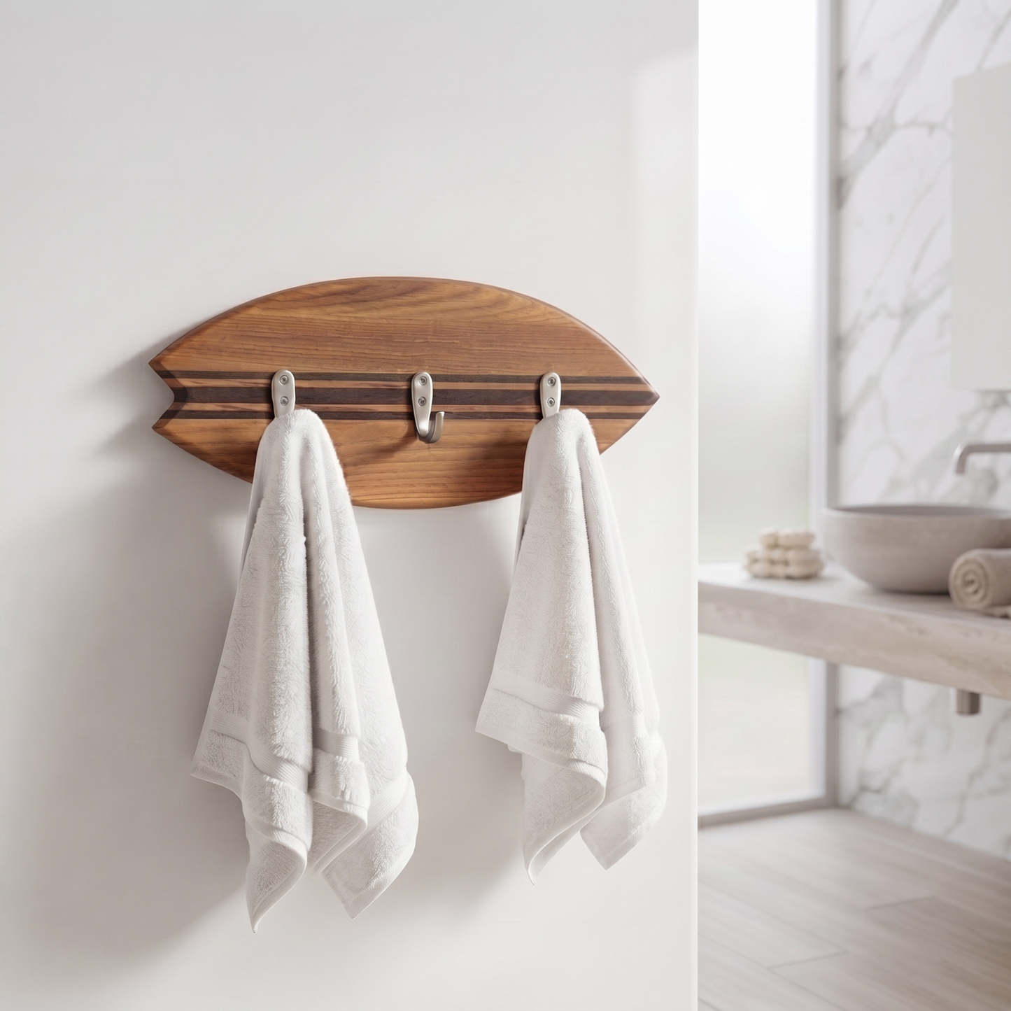 Porte-manteau mural Surf - Thermoash Lignes Noires